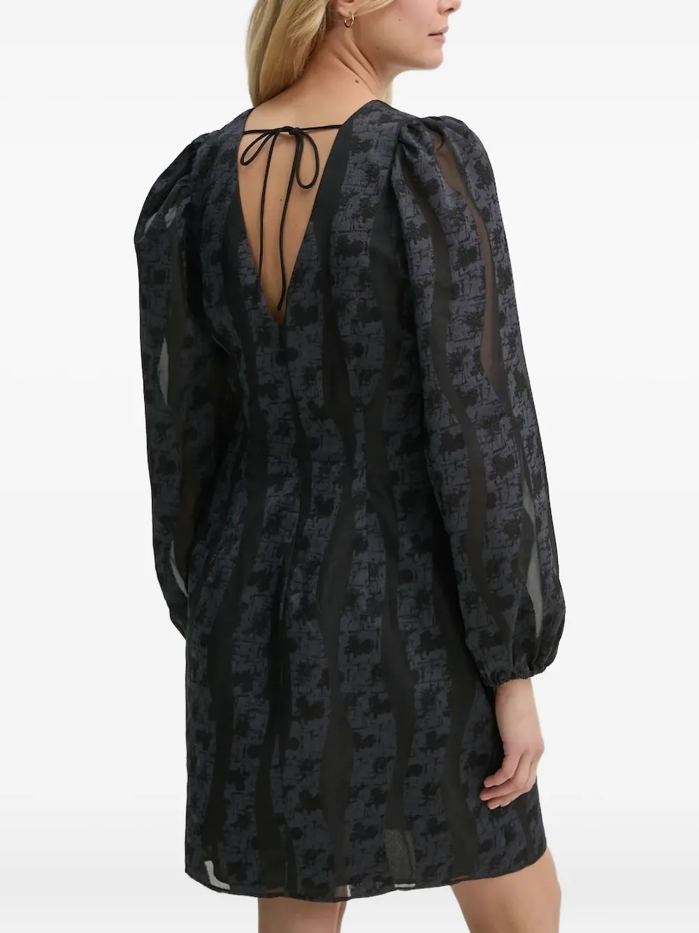 SAMSOE v-neck mini dress Zwart
