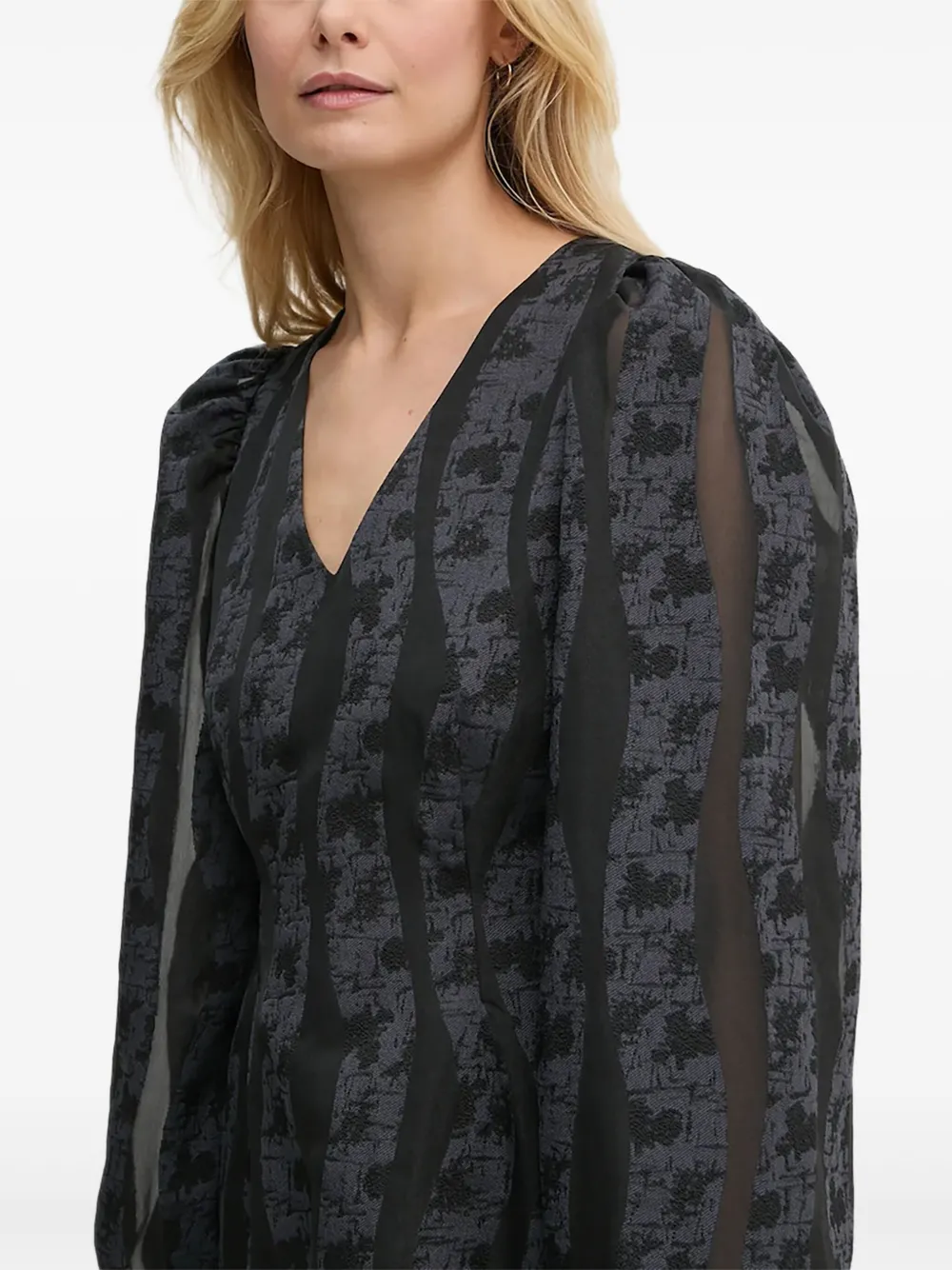 SAMSOE Mini-jurk met V-hals Zwart