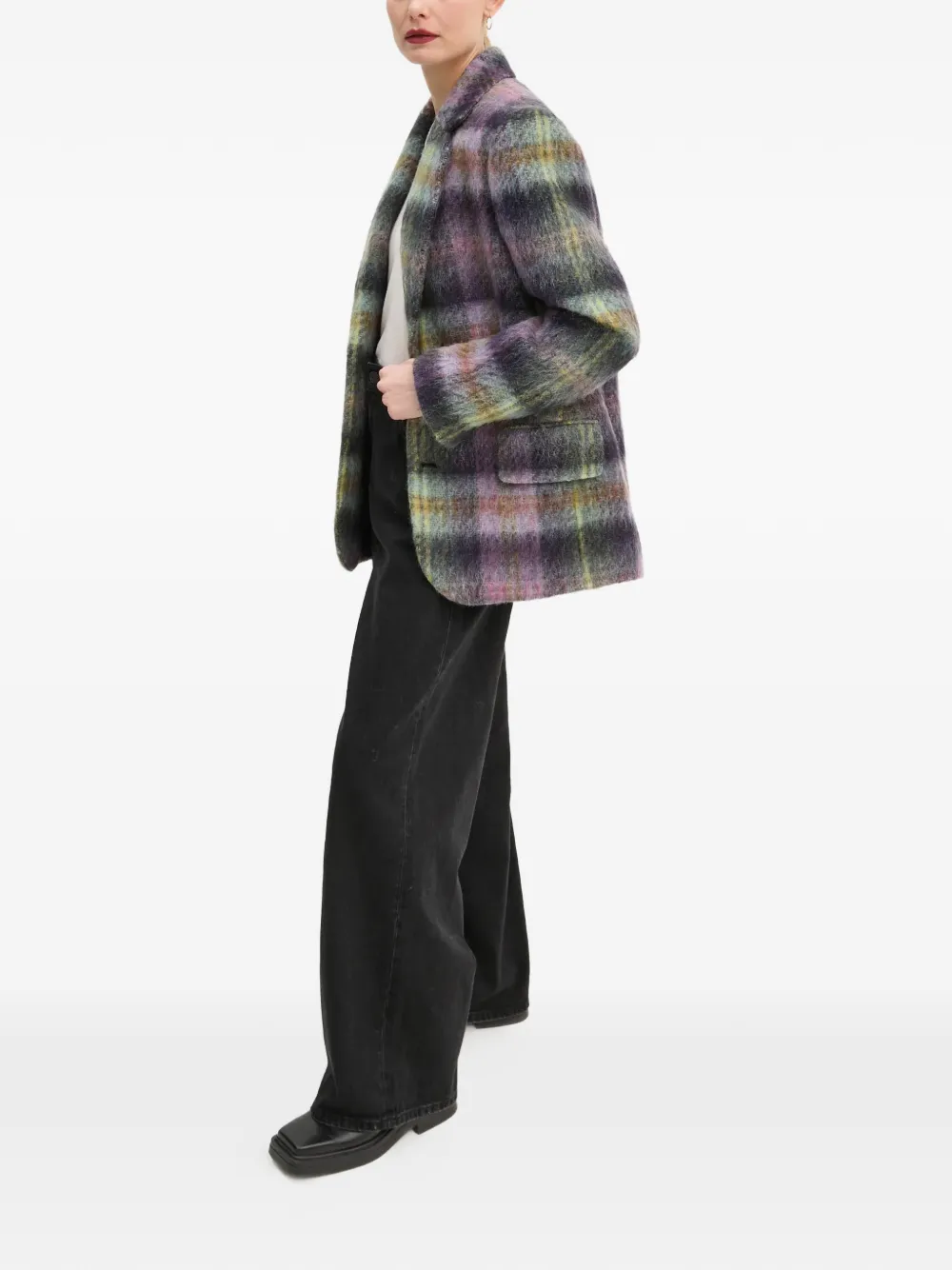  Ps Paul Smith Plaid-check Blazer - Purple 
