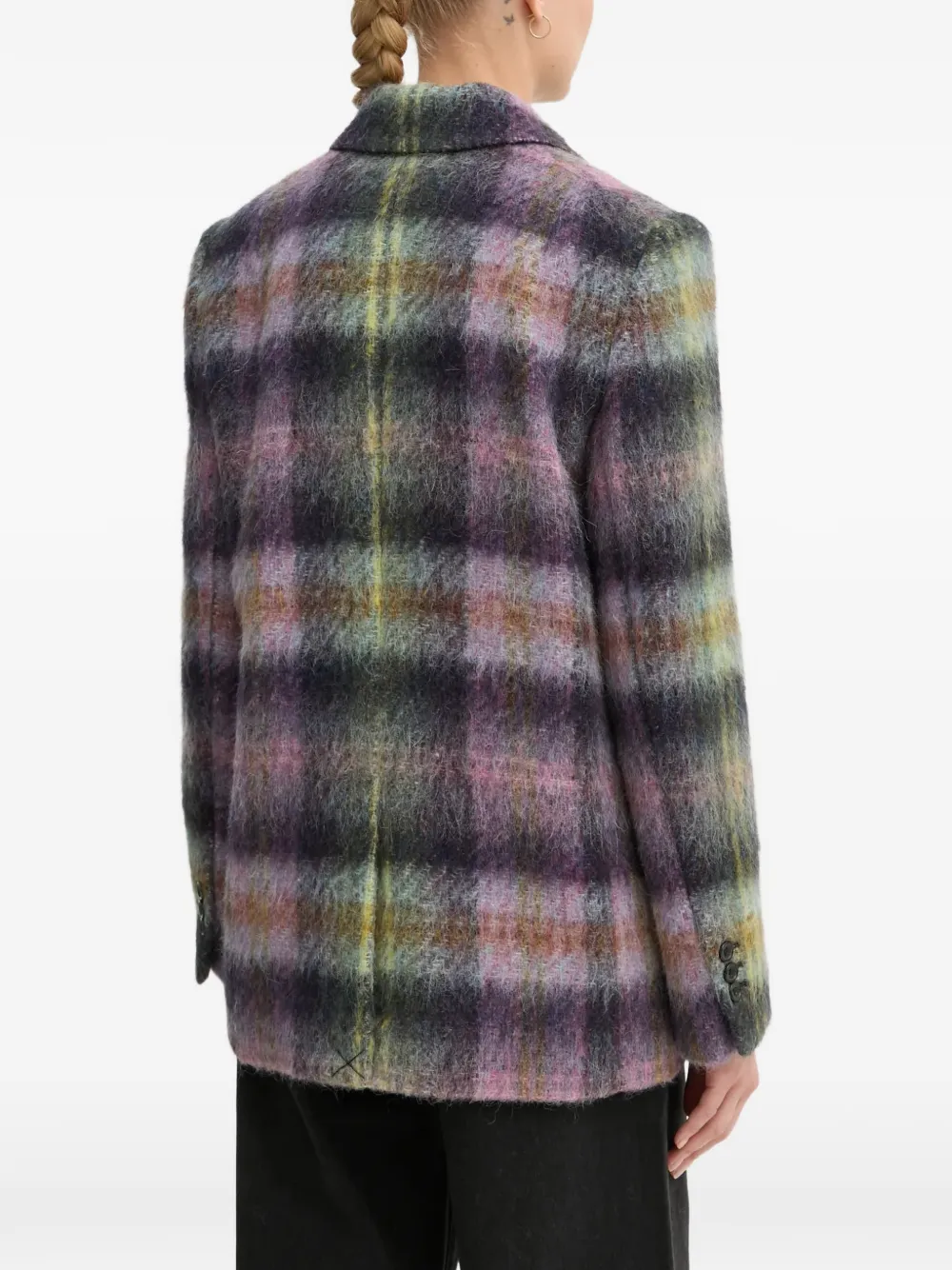  Ps Paul Smith Plaid-check Blazer - Purple 