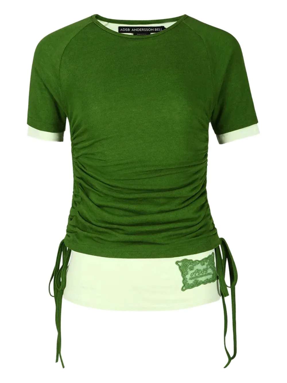 Andersson Bell Drawstring-detail Raglan-sleeve T-shirt In Green