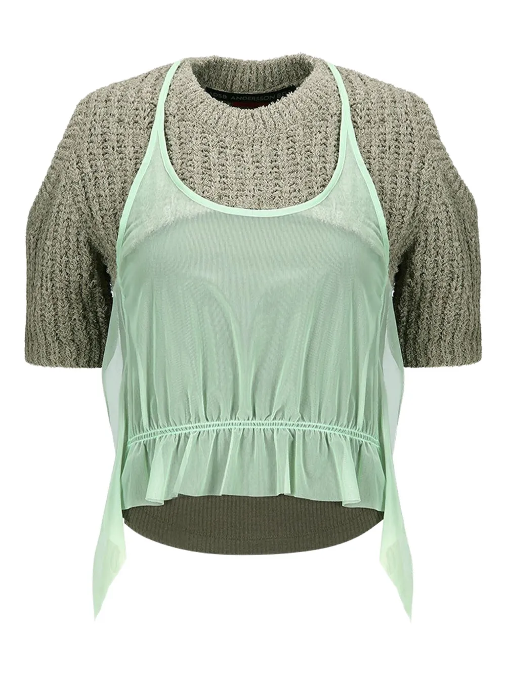 Andersson Bell ruffled knit top BEI BEIGE