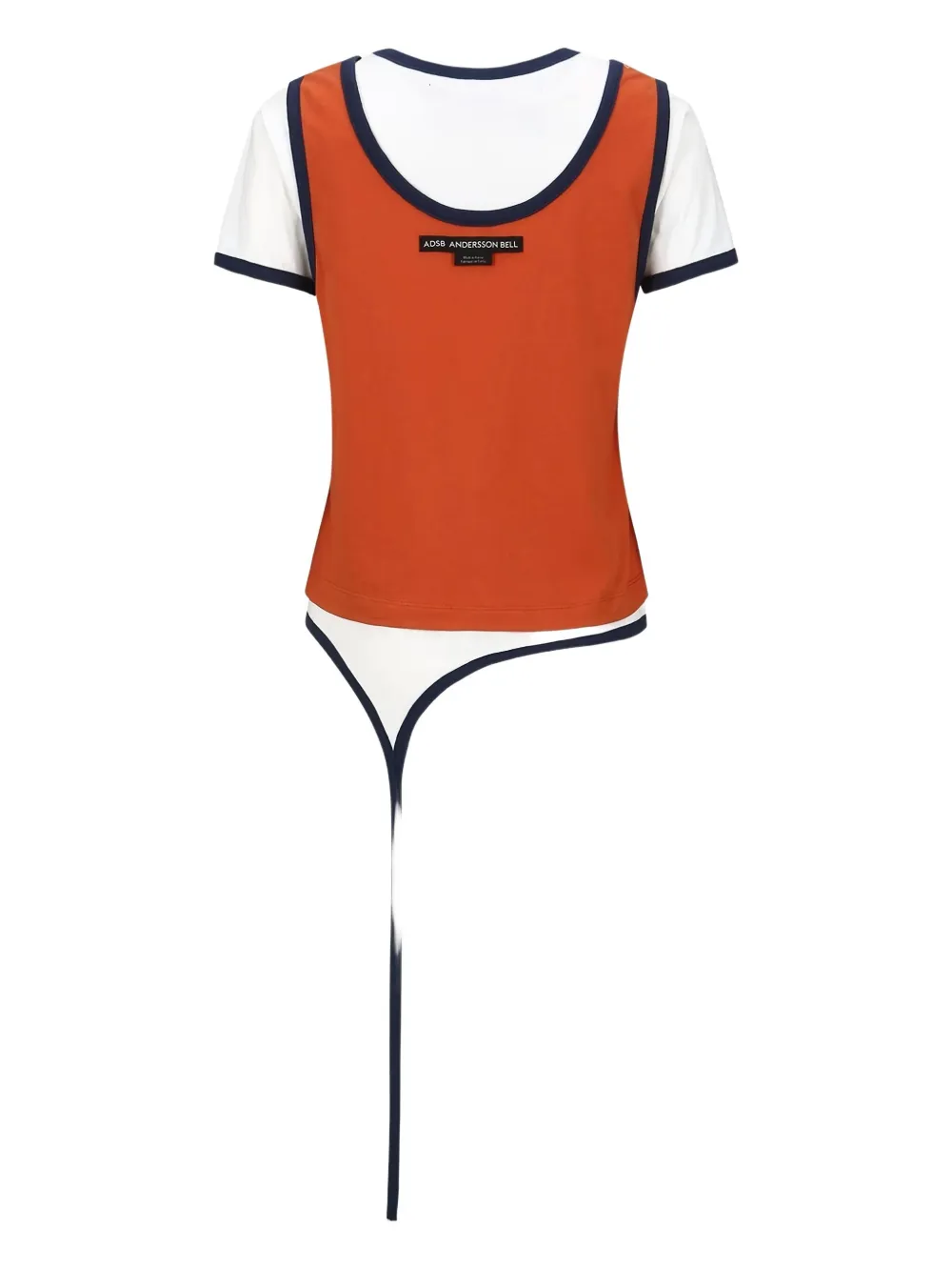 Andersson Bell Gelaagd T-shirt met sterapplicatie Oranje
