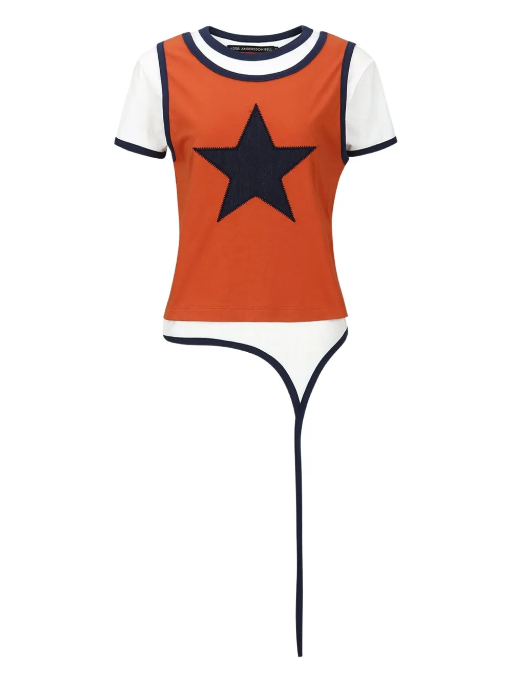 Andersson Bell Star-applique Layered T-shirt In Orange
