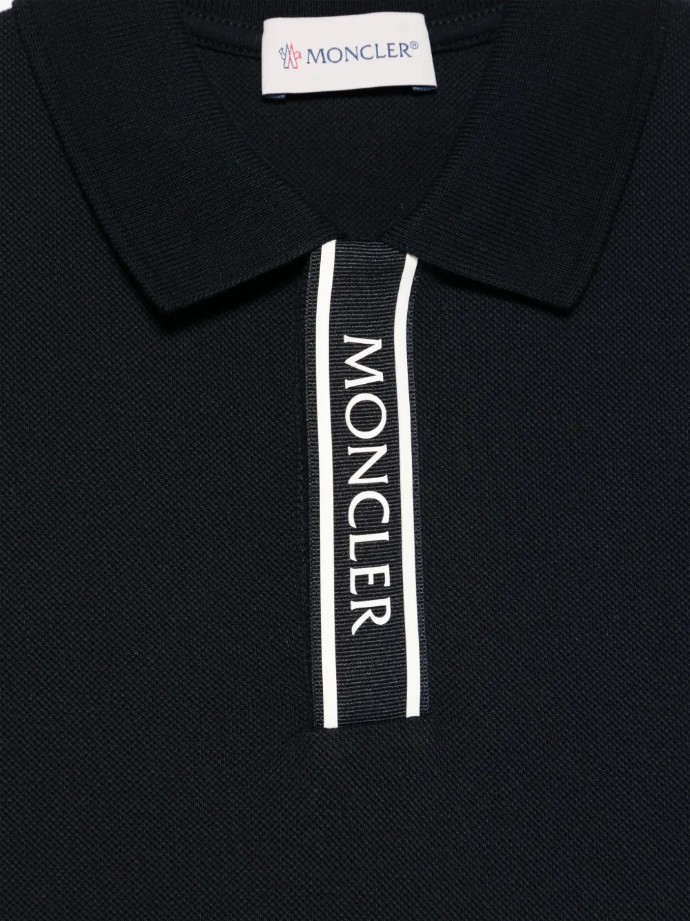 Moncler Enfant Katoenen poloshirt met logo afwerking Blauw
