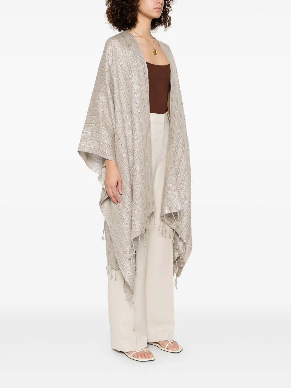 Brunello Cucinelli Jas met lamé-effect Beige