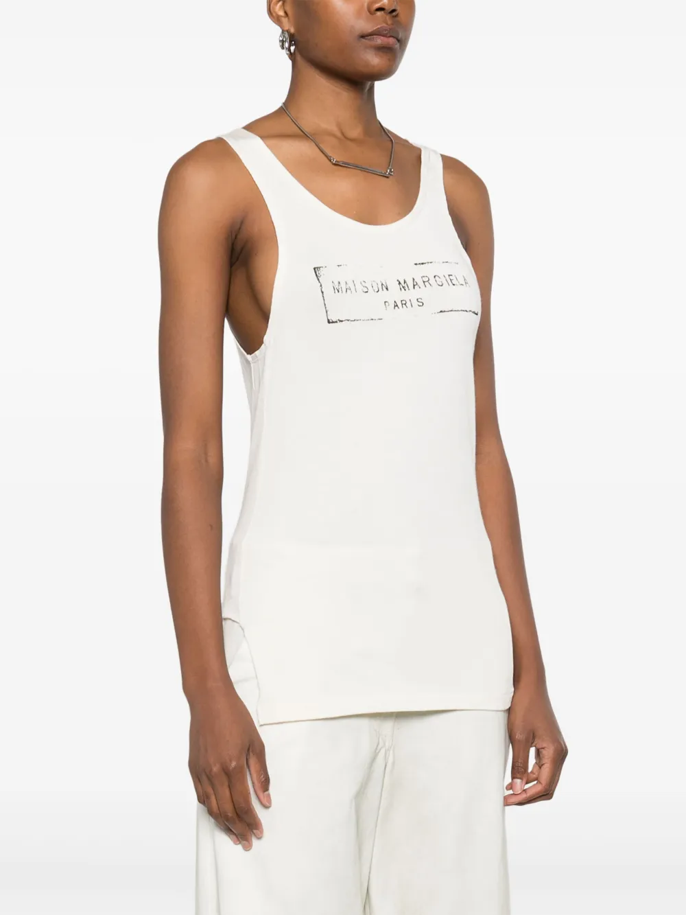 Maison Margiela Tanktop met logoprint Beige