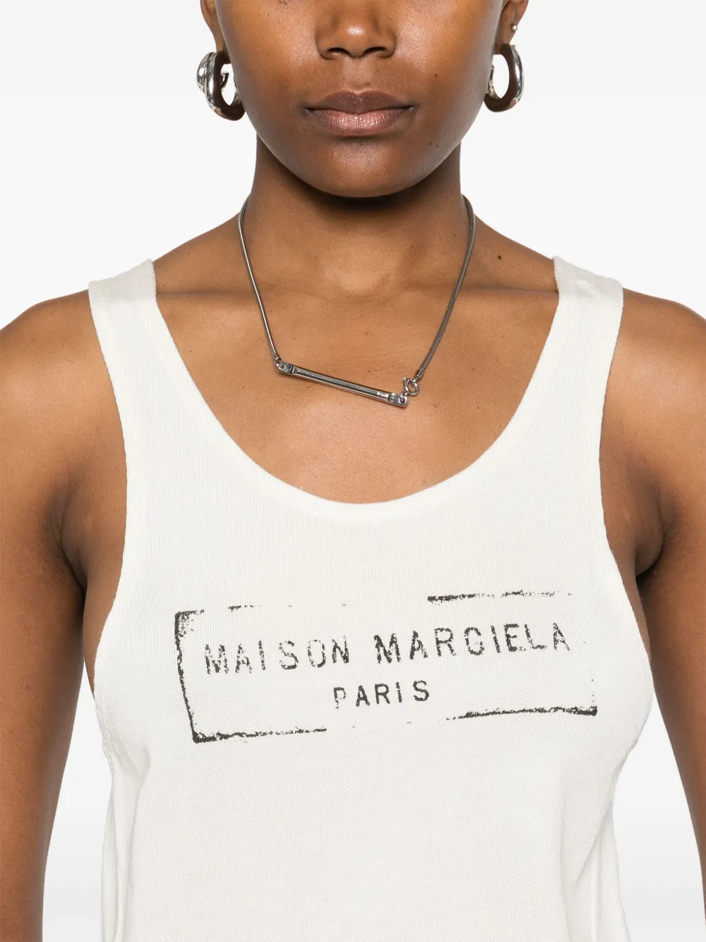 Maison Margiela Tanktop met logoprint Beige