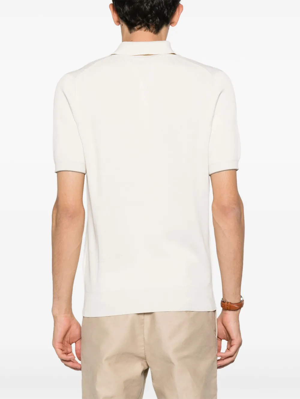 Brunello Cucinelli Fijngeribbeld poloshirt Beige