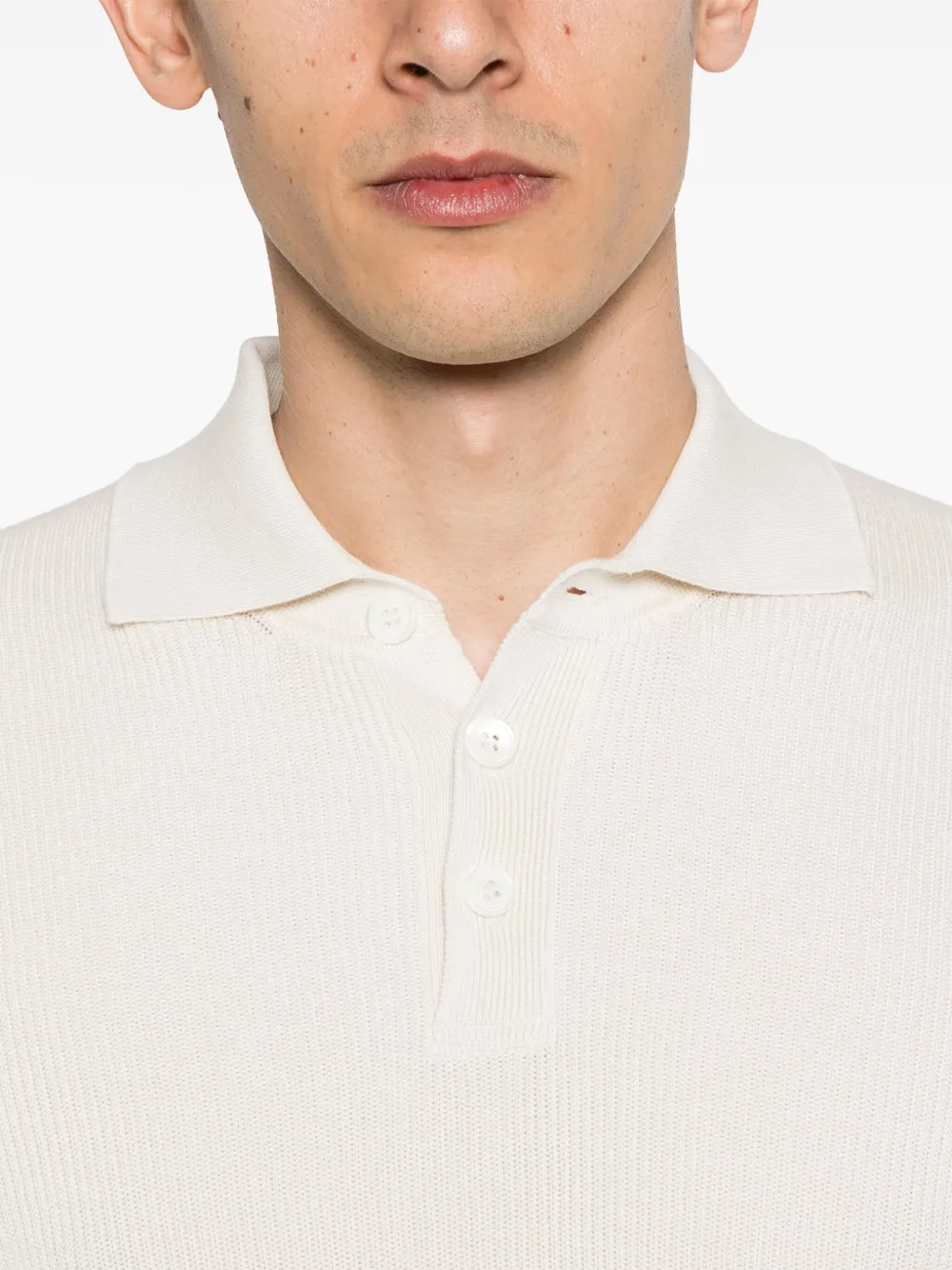 Brunello Cucinelli Fijngeribbeld poloshirt Beige