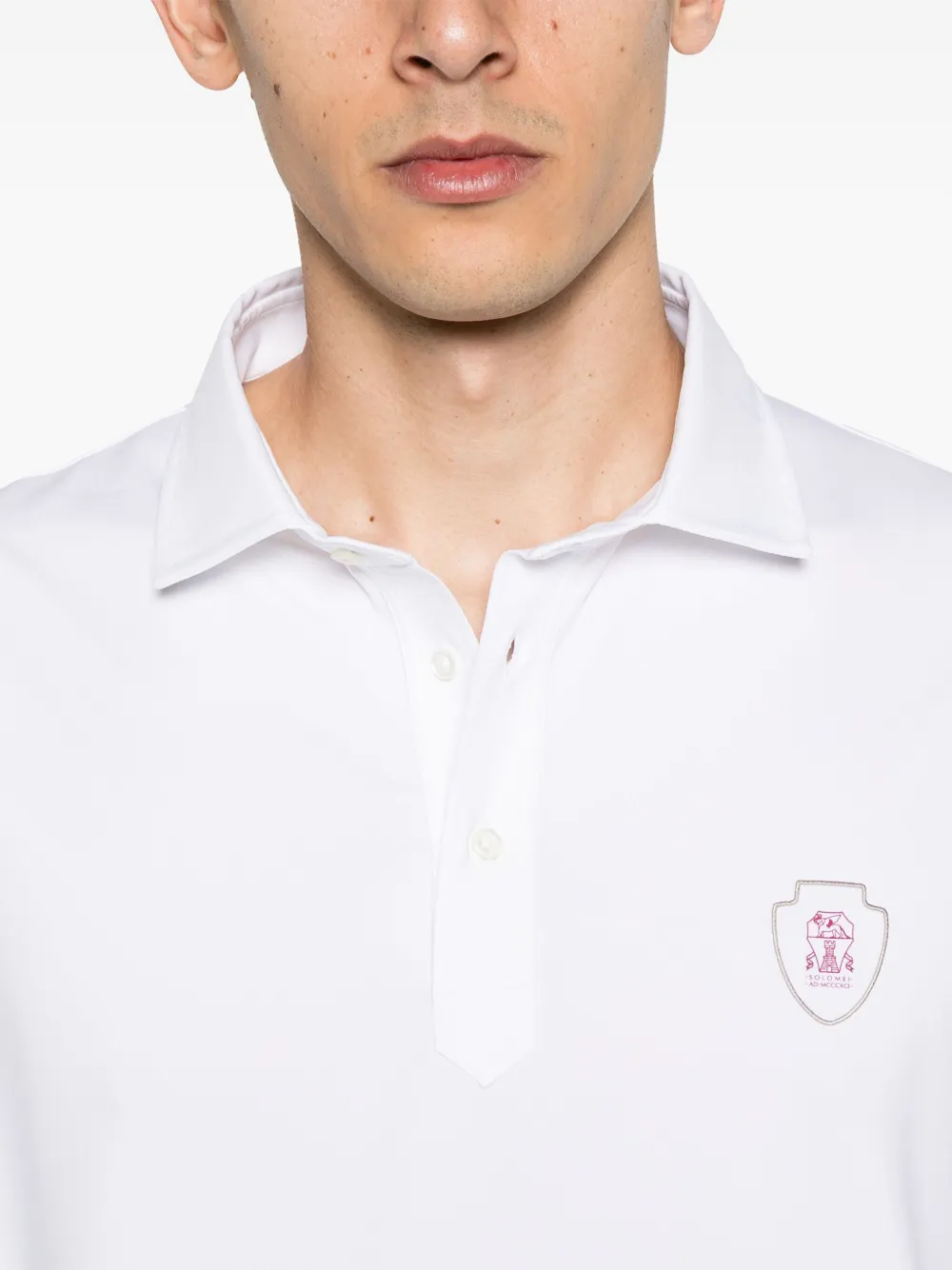 Brunello Cucinelli Stretch-jersey poloshirt Wit
