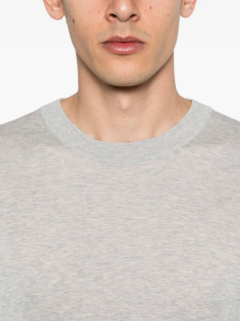 Brunello Cucinelli Fijngebreid T-shirt Grijs
