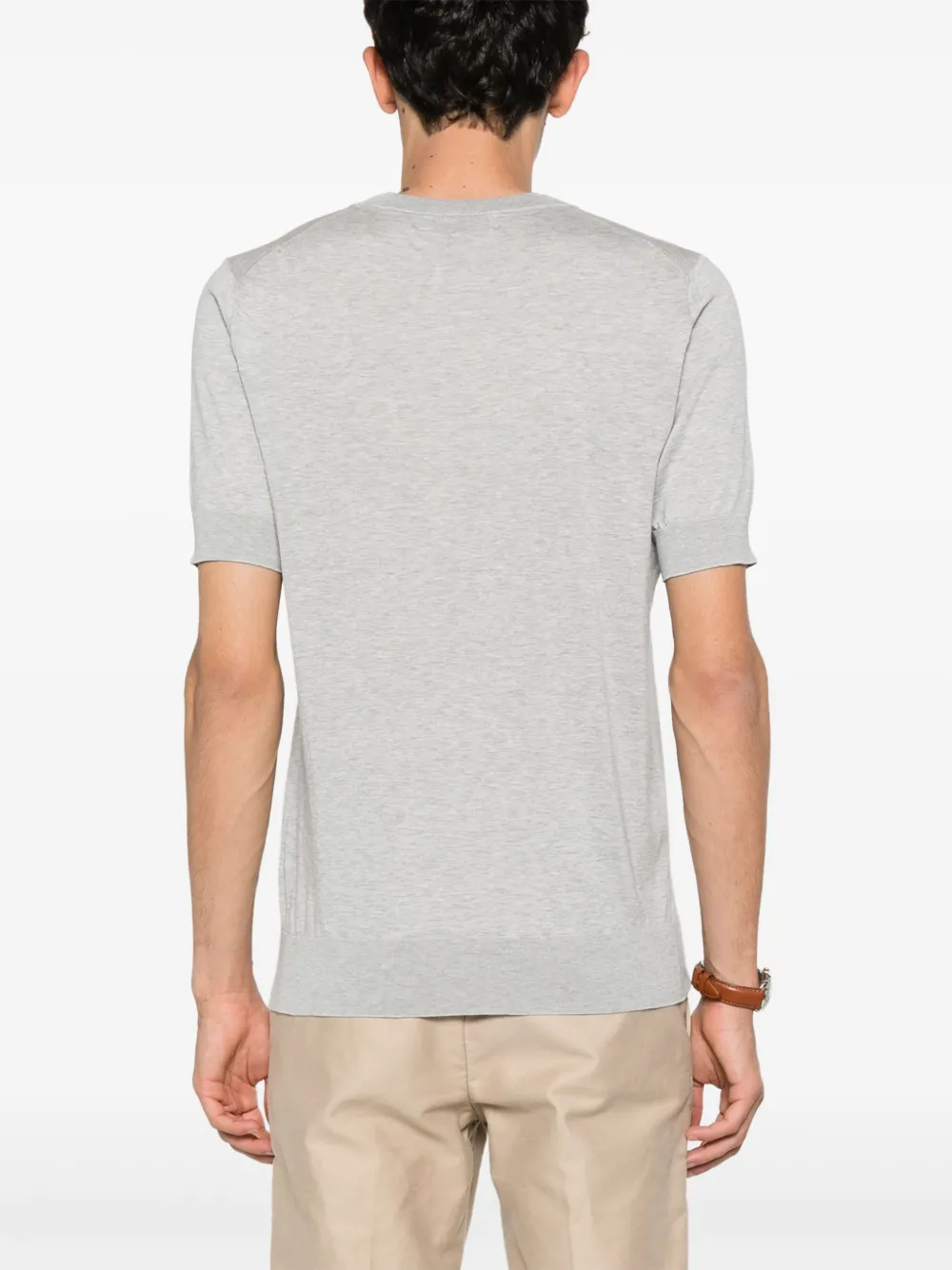 Brunello Cucinelli Fijngebreid T-shirt Grijs