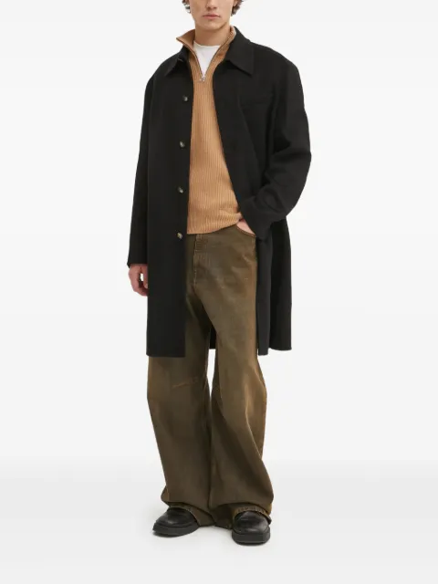 Nanushka button-fastening pocket coat