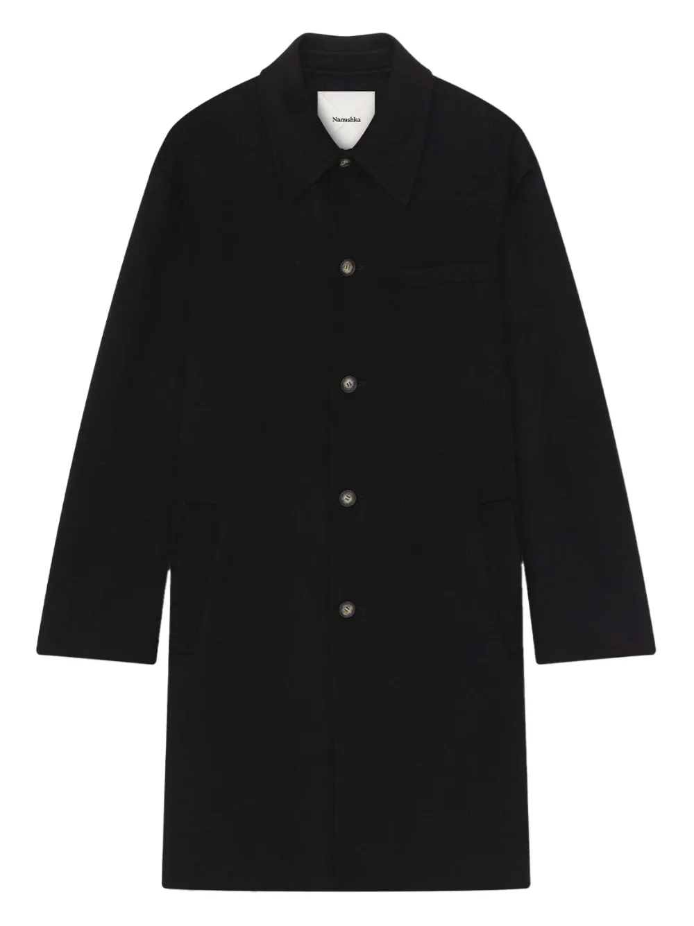 Nanushka abrigo bolsillo con botón | negro | Image 1