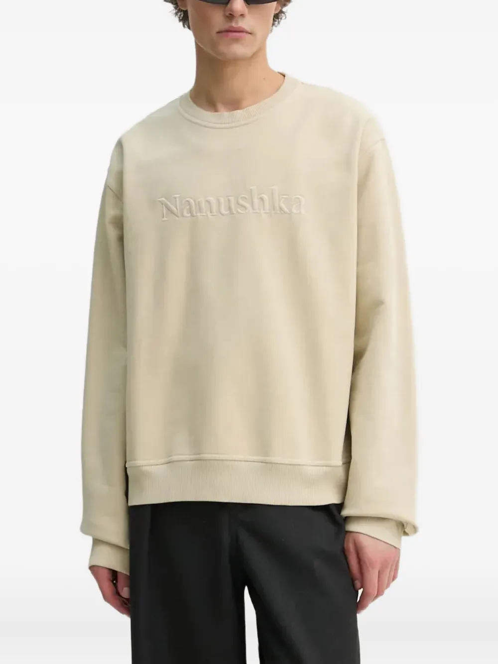 Nanushka logo-embroidered sweatshirt | Neutrals | Image 1