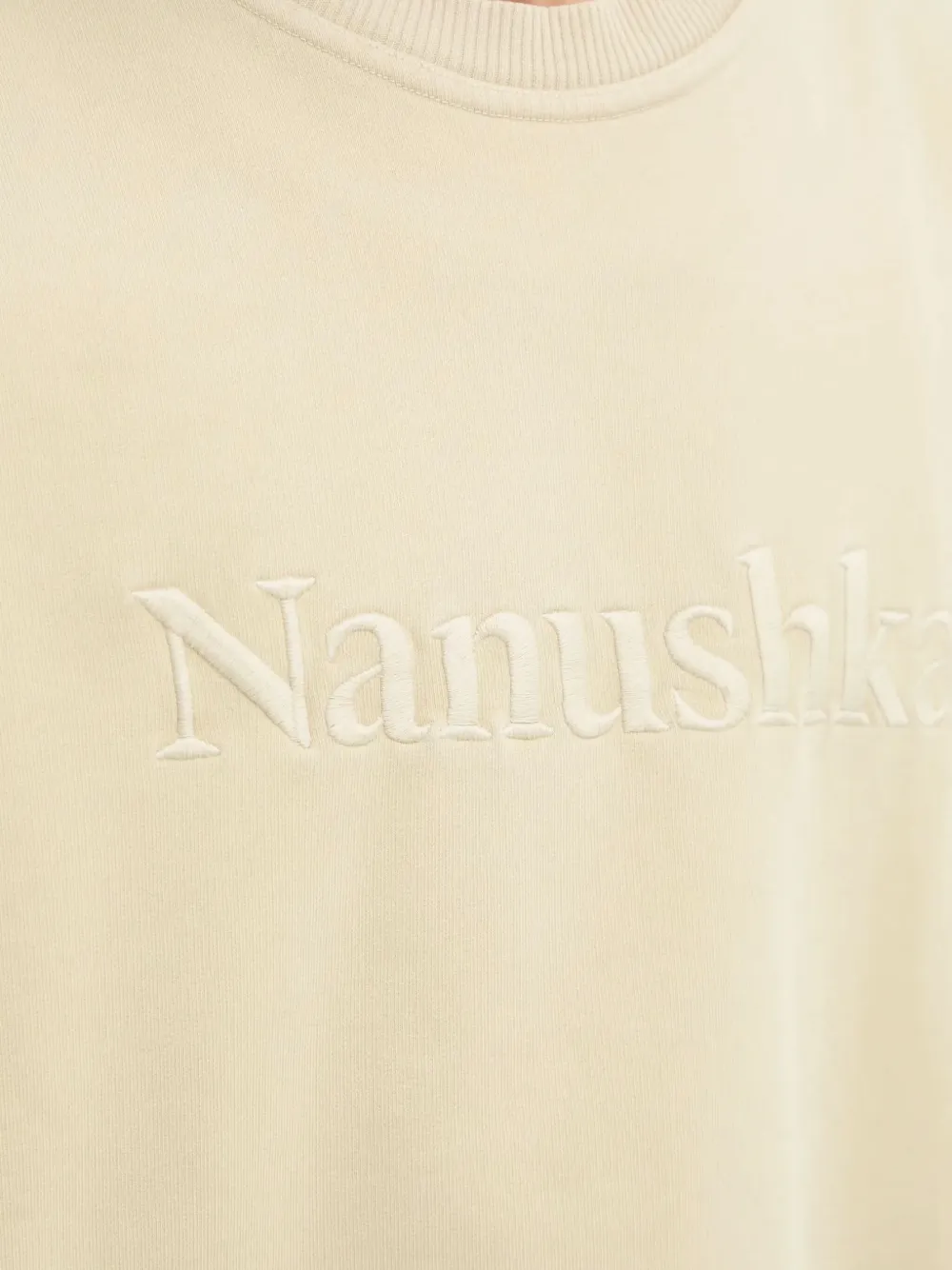 Nanushka Sweater met geborduurd logo Beige