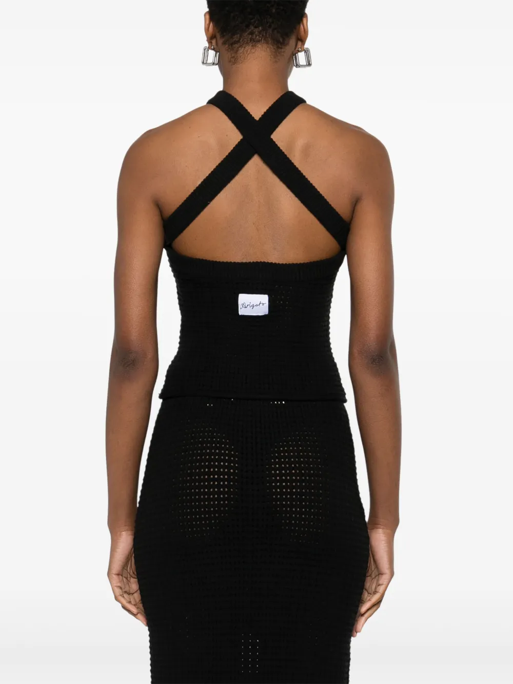 Axel Arigato Crochet Halterneck Tank Top In Black