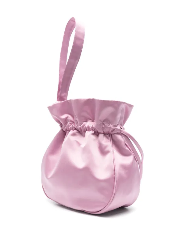 Bluemarineピンクリボンのブラックハンドバッグ Blumarine