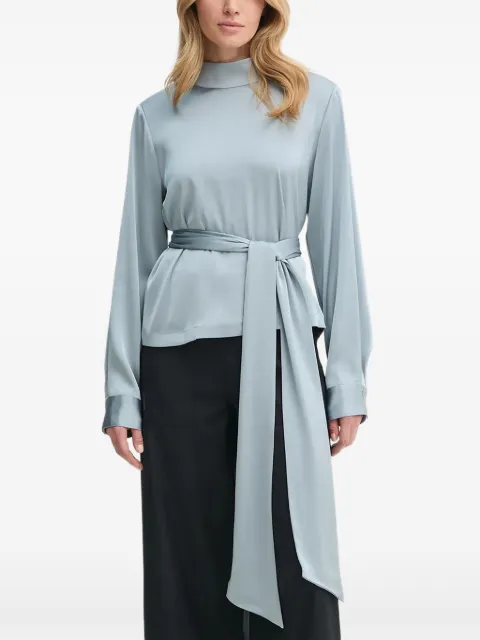 Gestuz high-neck belt-waist blouse