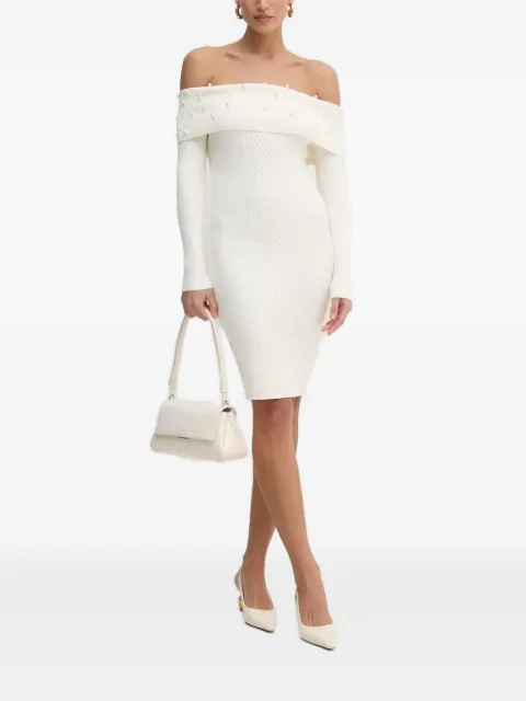 GUESS USA pearl-embellished cable-knit dress
