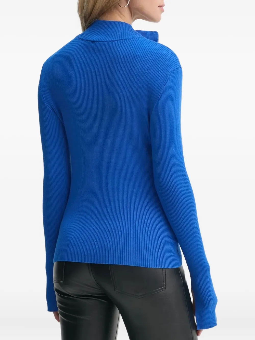 Gestuz Geribbelde trui met rits Blauw