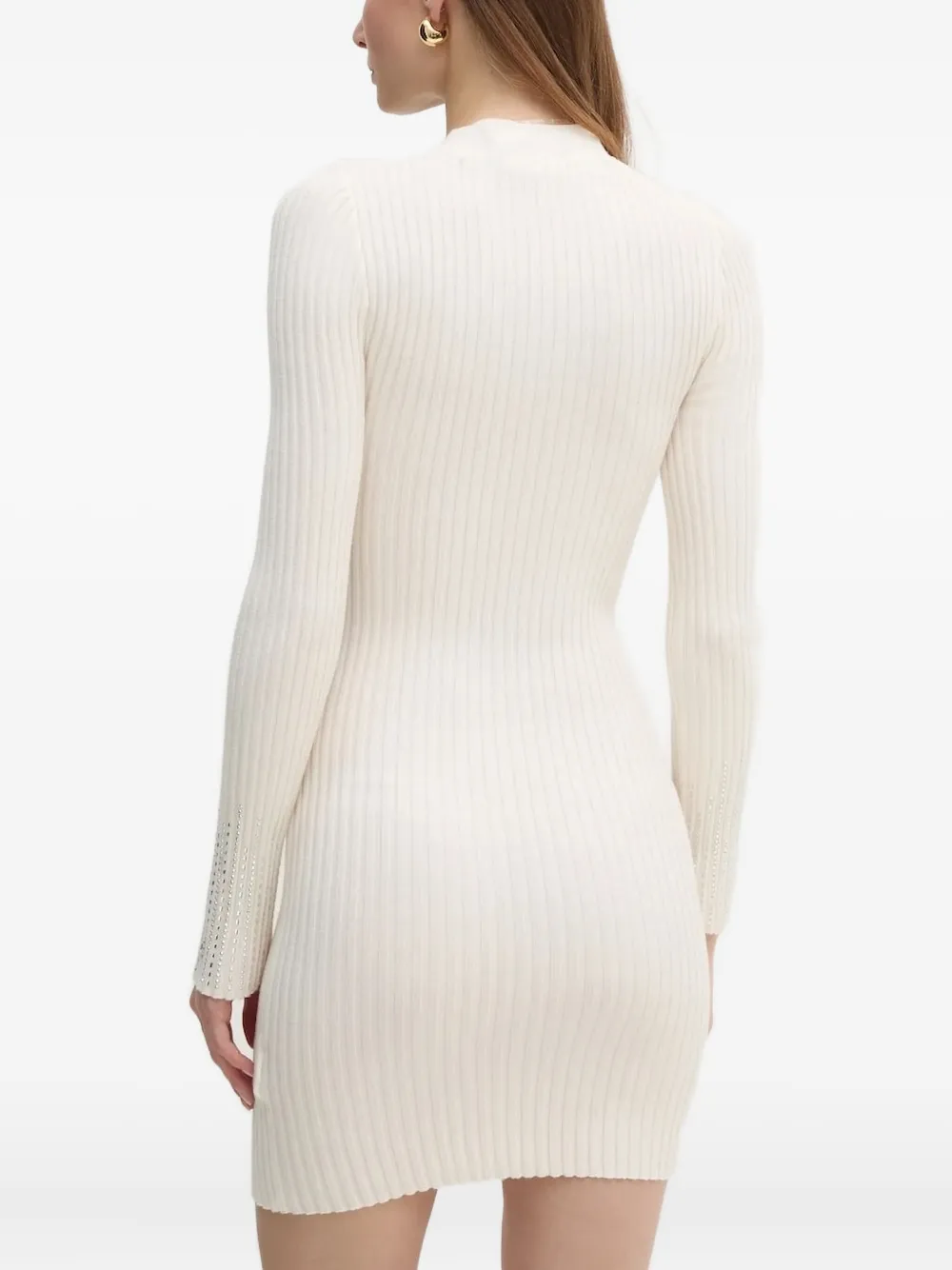 GUESS USA embellished ribbed-knit mini dress - Wit