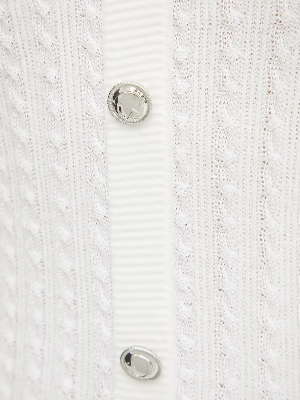 GUESS USA Kabelgebreide mini-jurk met knopen Wit