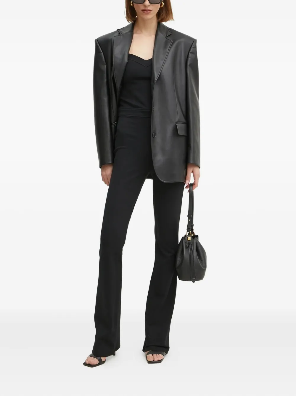 GUESS USA sweetheart-neckline flared jumpsuit - Zwart