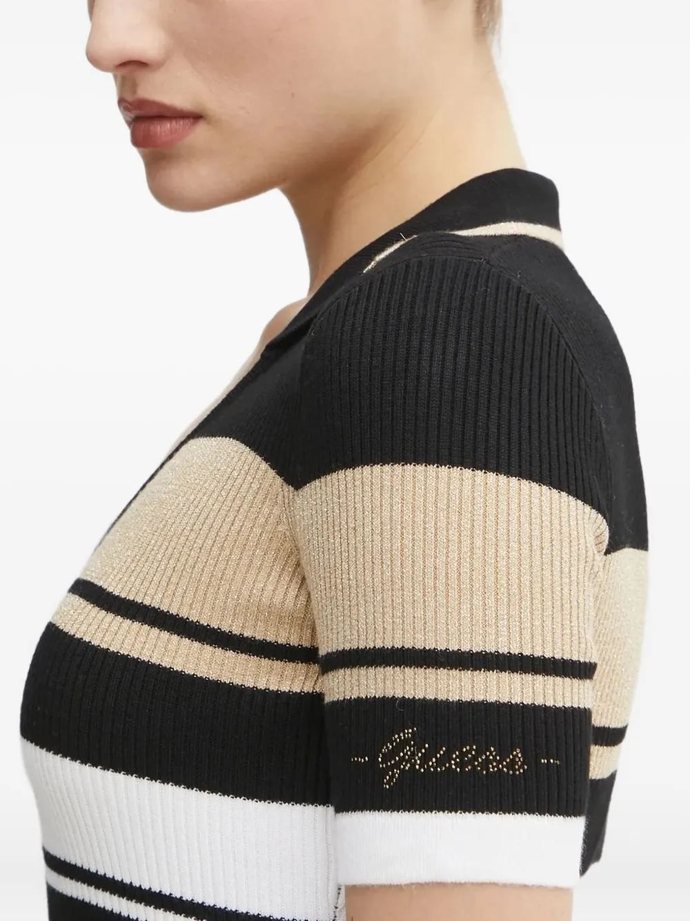 GUESS USA striped polo dress Zwart