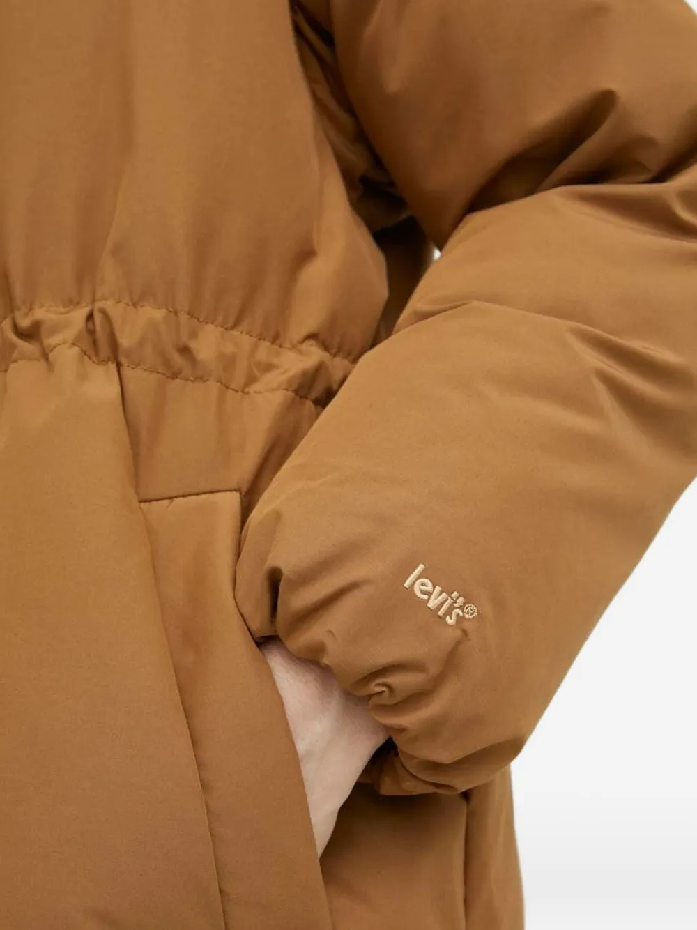 Levi's Button-fastening Puffer Trench Coat In Brown