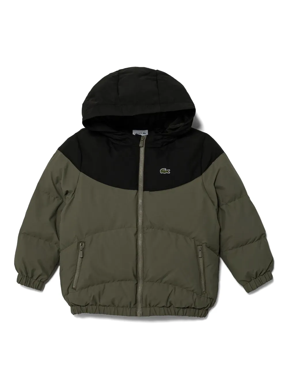 Lacoste Kids カラーブロック パデッドジャケット - グリーン Lacoste Kids カラーブロック パデッドジャケット - グリーン