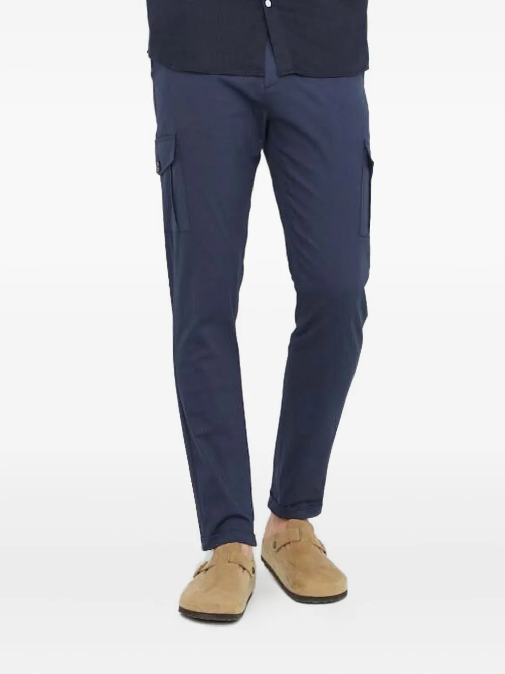 Les Deux Broek met cargo zak Blauw