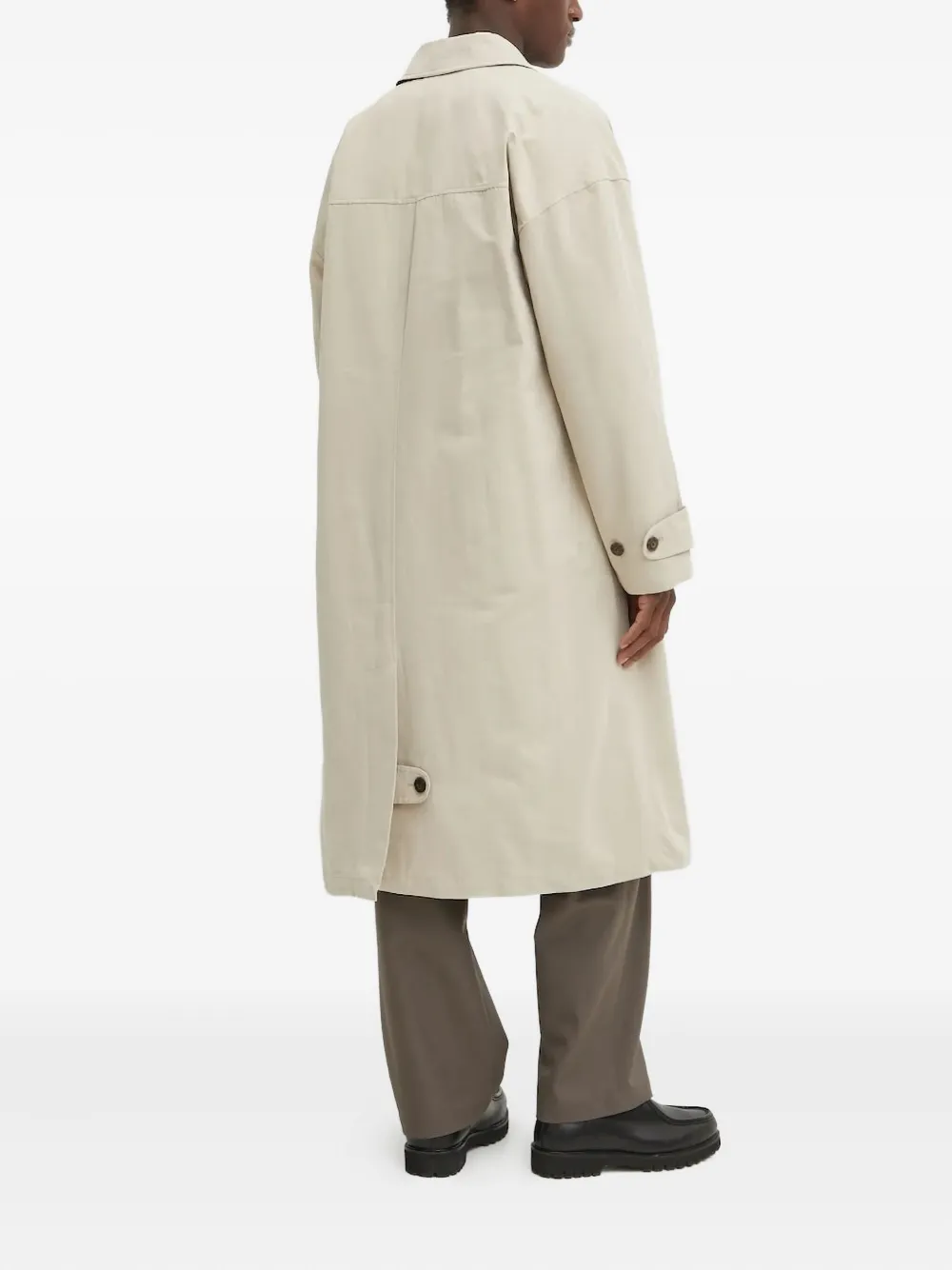 Les Deux Button-fastening Trench Coat In Neutral