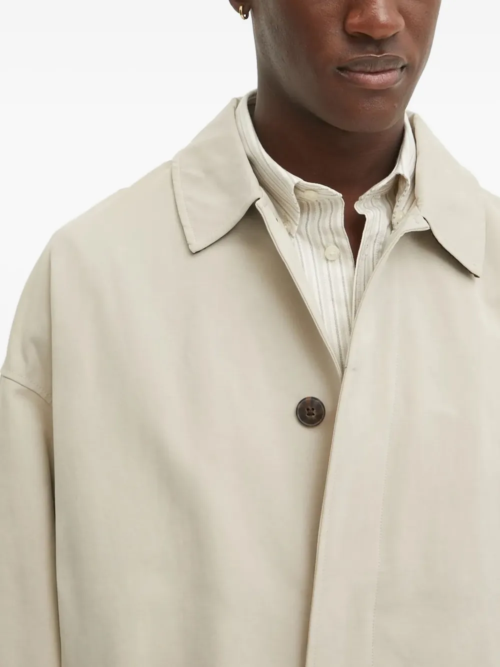 Les Deux Button-fastening Trench Coat In Neutral