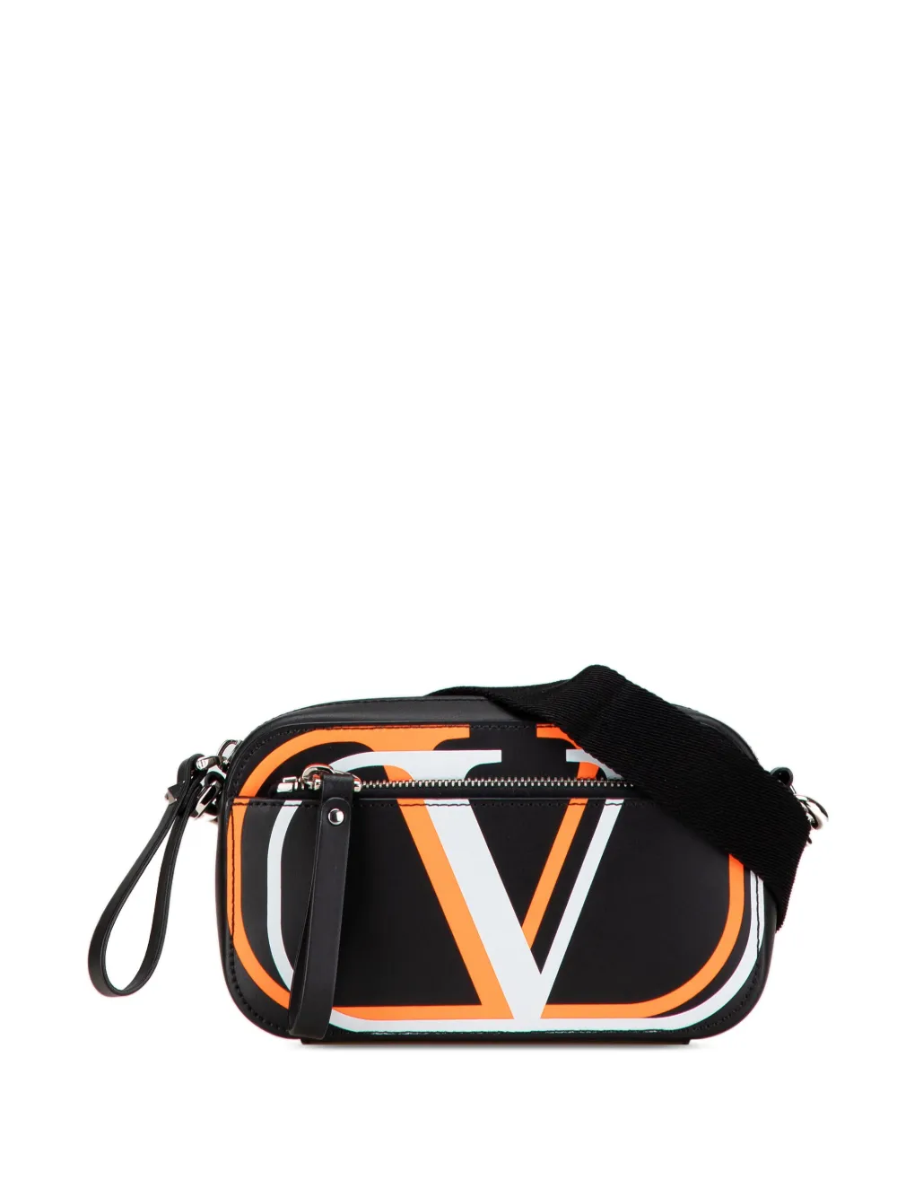 Valentino Garavani Pre-Owned 2018-2024 Smooth Calfskin 3D VLogo Print Convertible belt bag – Black