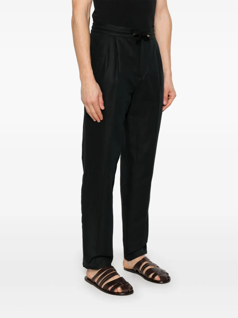 Brunello Cucinelli Plooibroek met toelopende pijpen Blauw