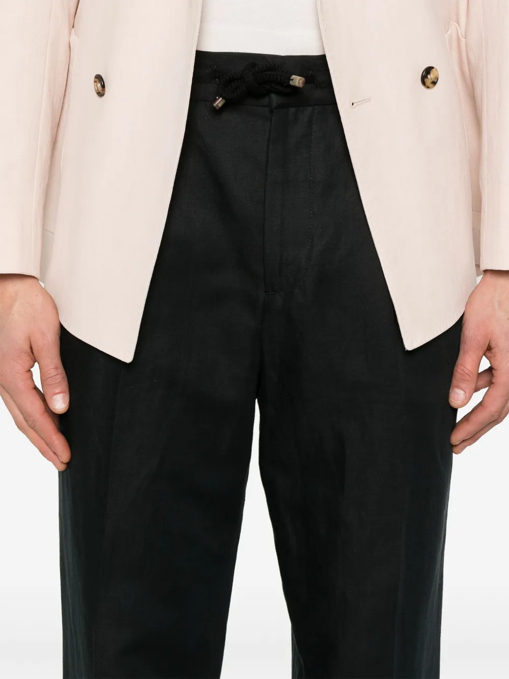 Brunello Cucinelli Plooibroek met toelopende pijpen Blauw