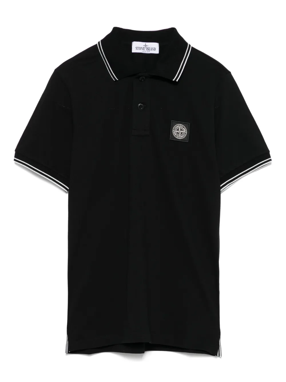 Stone Island Junior コンパスパッチ ポロシャツ - ブラック Stone Island Junior コンパスパッチ ポロシャツ - ブラック