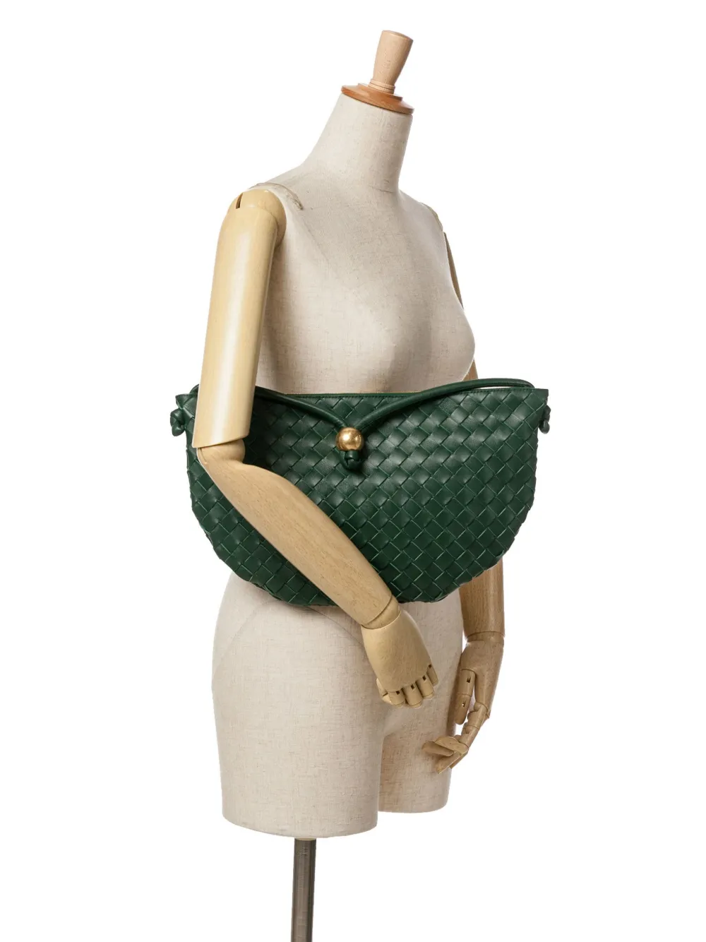 Bottega Veneta Pre-Owned 2012-2024 medium Intrecciato Turn Pouch lamsleren handtas - Groen