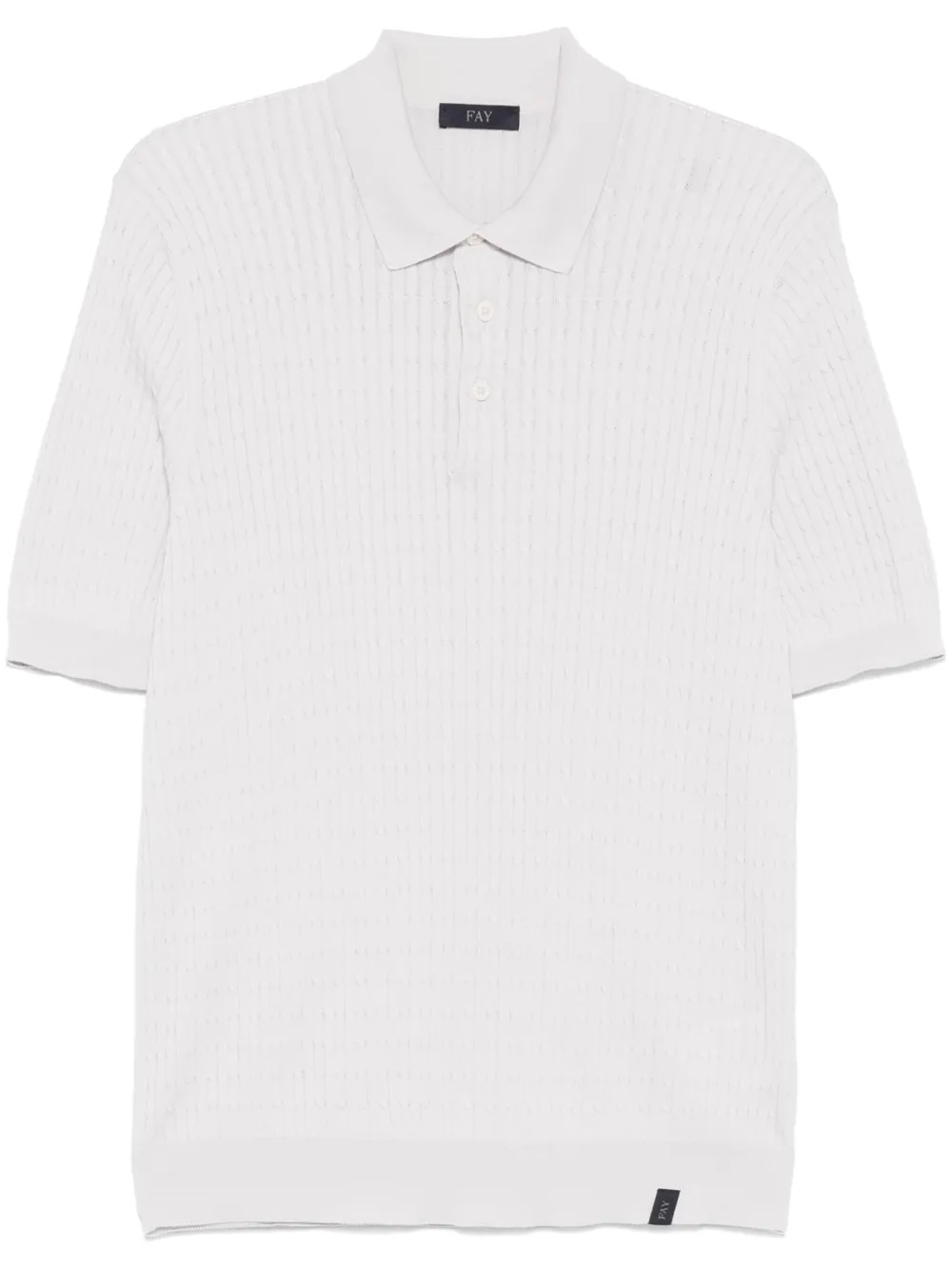 cable-knit polo shirt