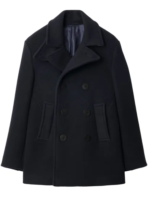 Burberry caban en laine - Bleu - Burberry - Modalova