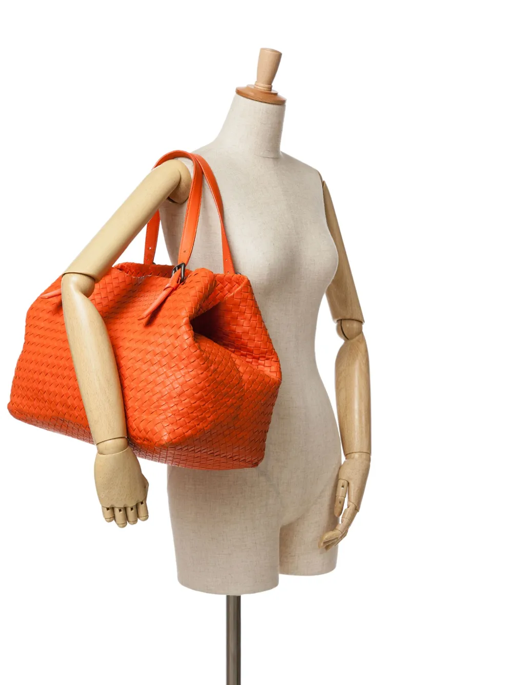 Bottega Veneta Pre-Owned 2012-2024 grote Nappa intrecciato Cesta shopper - Oranje