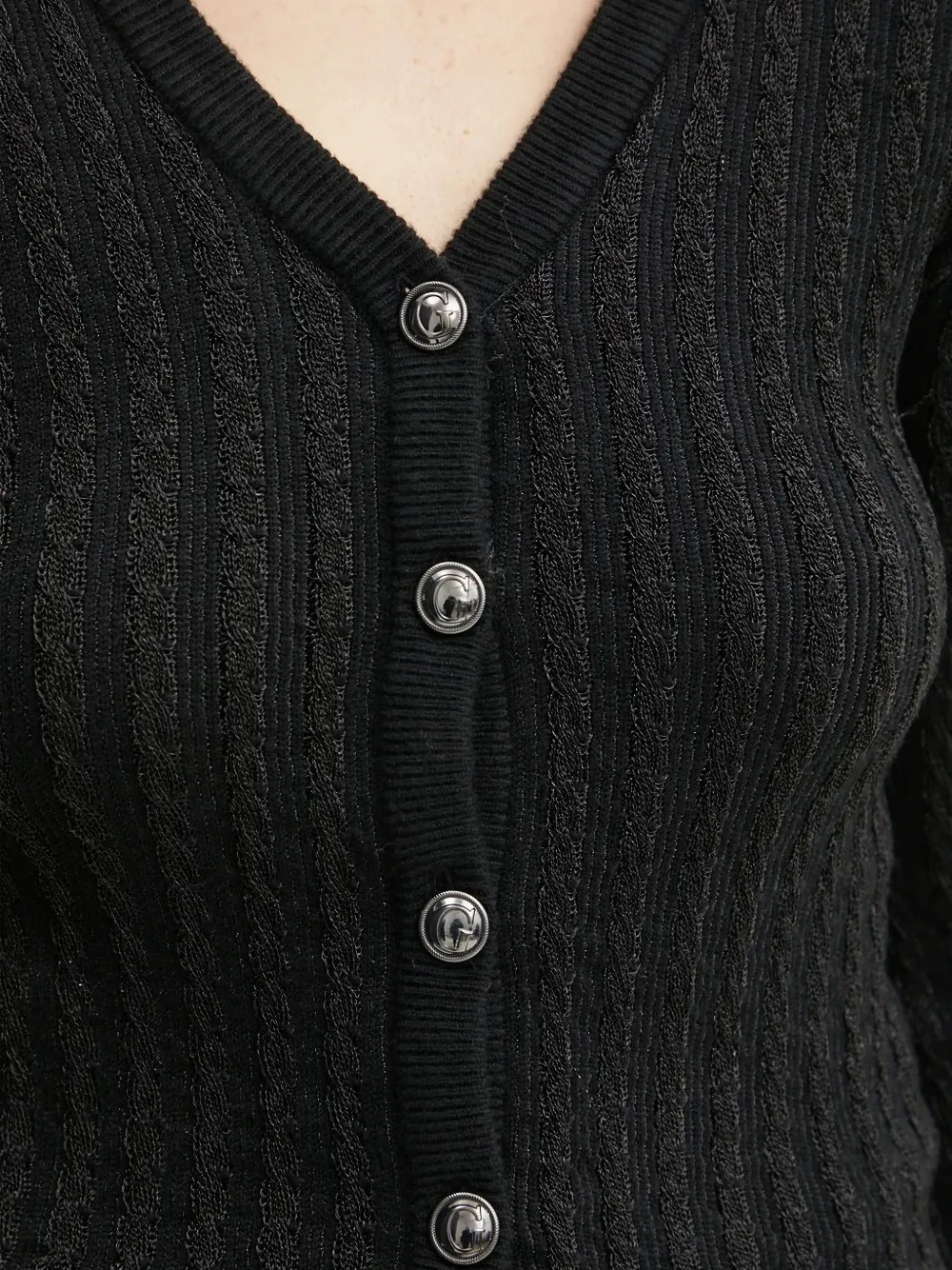 GUESS USA Kabelgebreid vest Zwart