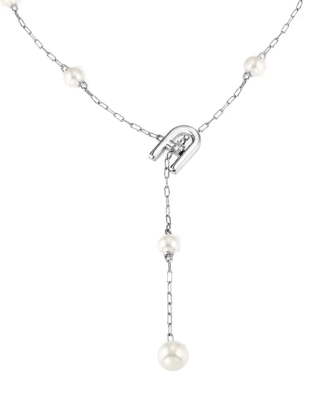 Furla pearl-embellished pendant necklace - Argento