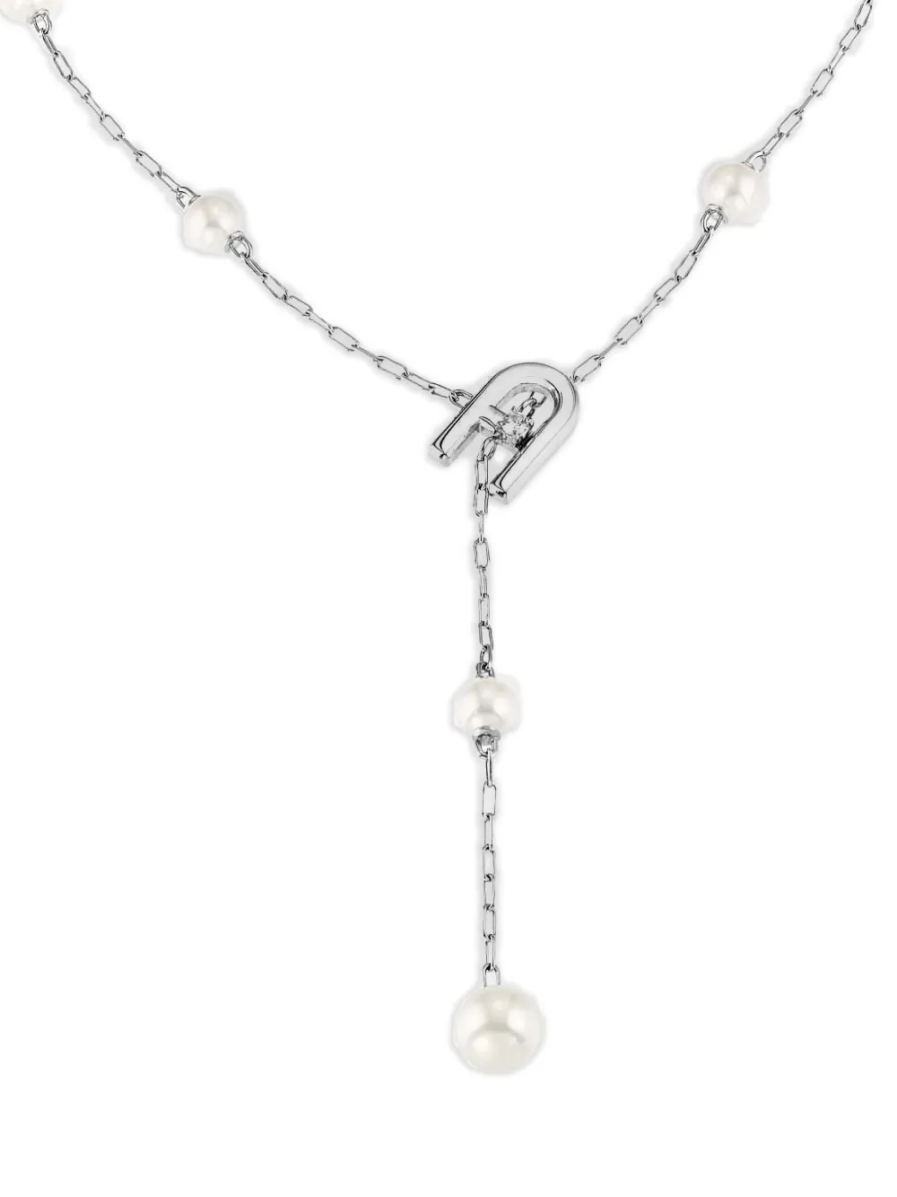 Furla pearl-embellished pendant necklace - Argento