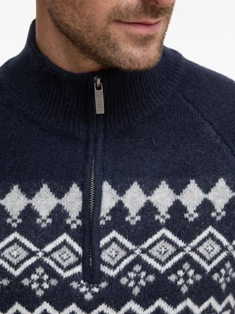 GUESS USA Trui met logopatch Blauw