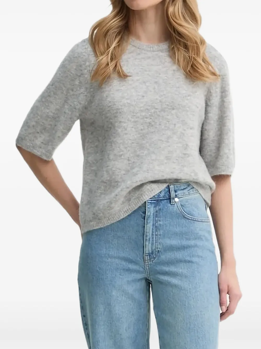 Gestuz Crew Neck Sweater In Gray