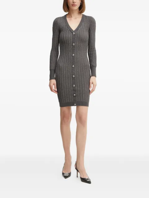 GUESS USA cable-knit button-front midi dress