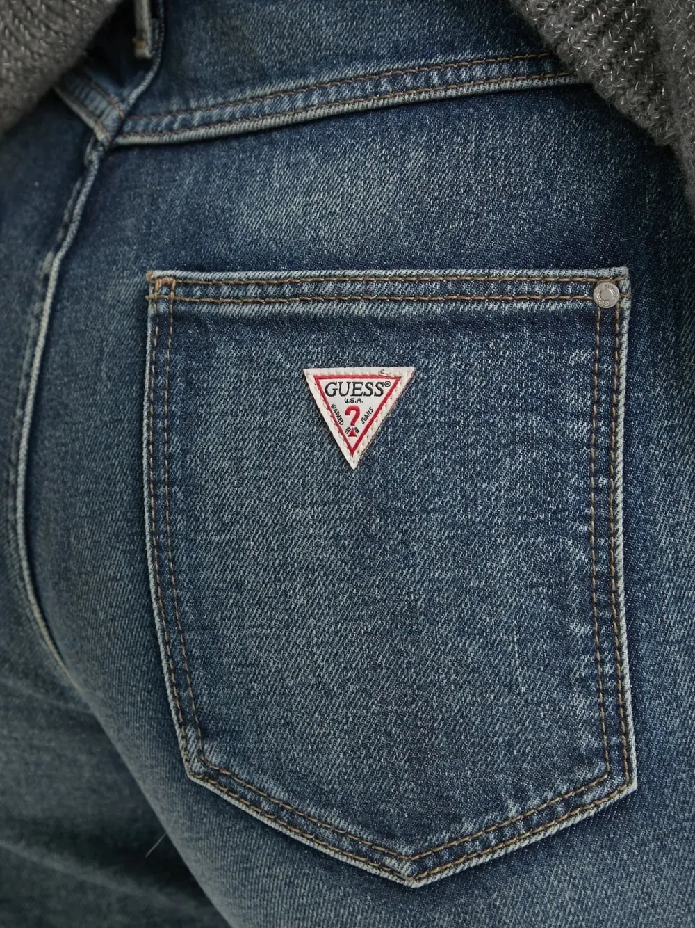 GUESS USA triangle-logo jeans Blauw